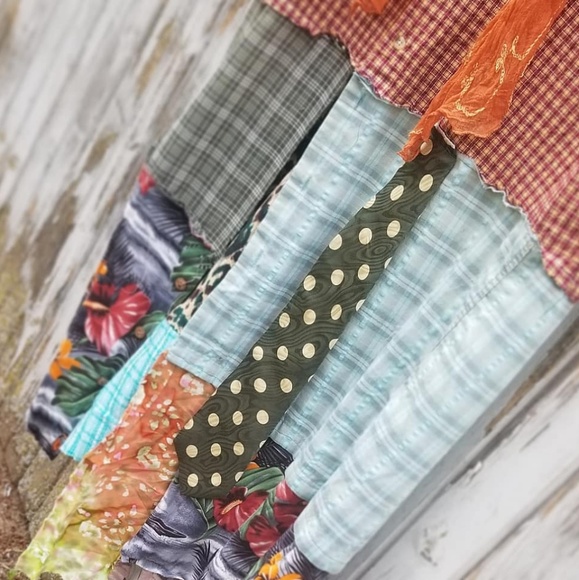 Boho Duster Patchwork Upcycled Art Wear - Picture 5 of 7
